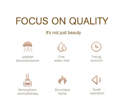 KINSCOTER Neu Volcano Flame Aroma Diffuser Jellyfish Smoke Ring Air Humidifier 360ml Aromatherapy Essential Oil Diffuser Cool Gift