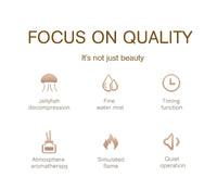 KINSCOTER Neu Volcano Flame Aroma Diffuser Jellyfish Smoke Ring Air Humidifier 360ml Aromatherapy Essential Oil Diffuser Cool Gift