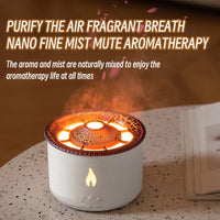 KINSCOTER Neu Volcano Flame Aroma Diffuser Jellyfish Smoke Ring Air Humidifier 360ml Aromatherapy Essential Oil Diffuser Cool Gift